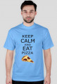 Koszulka dla fana pizzy KEEP CALM AND EAT PIZZA
