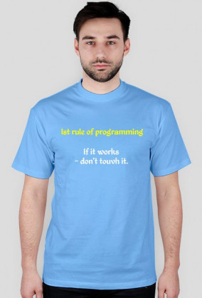 1st rule of programming - koszulka da programisty