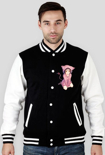 Bluza męska czarno-biała - Anime