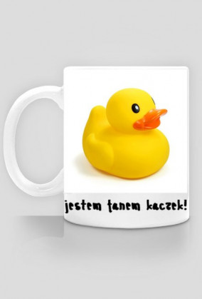 Kubek z napisem "jestem fanem kaczek" kolor - biały