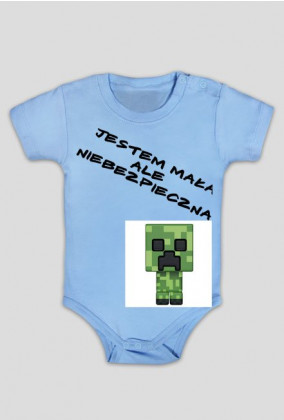 Body dziecięce minecraft "Jestem mały ale niebezpieczny" Body dziecięce minecraft "Jestem mała ale niebezpieczna"