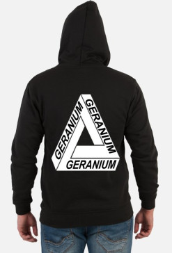 GERANIUM GERANIUM GERANIUM BLACK HOODIE