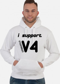 i support V4 - Intermarium (bluza męska kapturowa) ciemna grafika