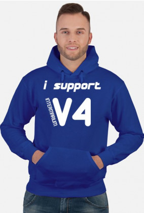 i support V4 - Intermarium (bluza męska kapturowa) jasna grafika