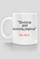 Kubek "Siwizna jest koroną piękna" z wersetem biblijnym
