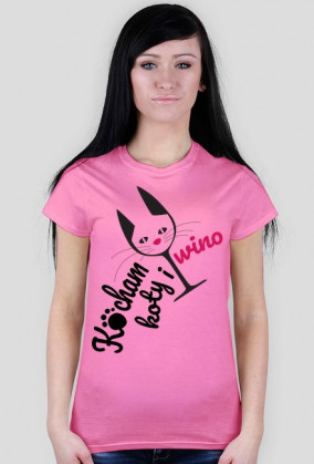 Kocham Koty i Wino - koszulka