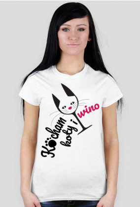 Kocham Koty i Wino - koszulka