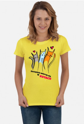 Szczęście mierzy się w kotach - koszulka