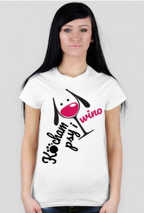 Kocham Psy i Wino - koszulka