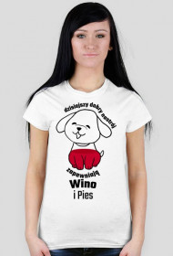 Dzisiejszy dobry nastrój zapewniają wino i pies - koszulka