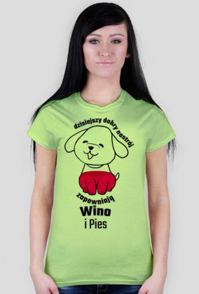 Dzisiejszy dobry nastrój zapewniają wino i pies - koszulka