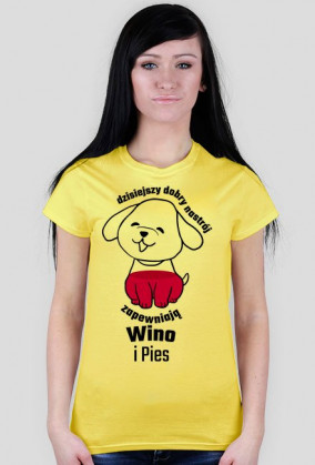 Dzisiejszy dobry nastrój zapewniają wino i pies - koszulka