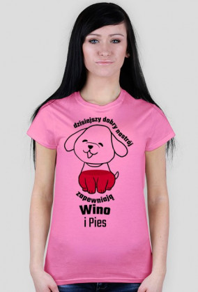 Dzisiejszy dobry nastrój zapewniają wino i pies - koszulka