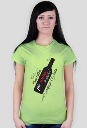 Chce tylko pić wino i głaskać mojego kota - koszulka