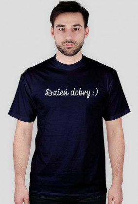 Dzień dobry :) - t-shirt, nadruk biały, przód