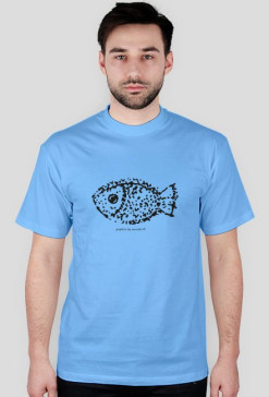 Krótki rękaw koszulka męska z grafiką - black fish