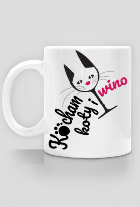 Kocham Koty i Wino - kubek