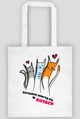 Szczęście mierzy się w kotach - Eko torba