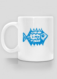 Kubek z niebieską rybą