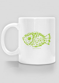 Kubek z zieloną rybą