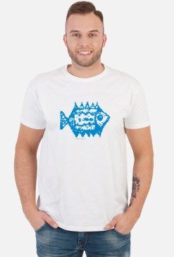 Męska koszulka z grafiką - blue fish