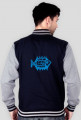 Varsity jacket z nadrukiem - blue fish