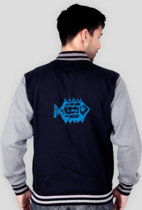 Varsity jacket z nadrukiem - blue fish