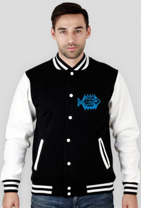 Varsity jacket z nadrukiem - blue fish