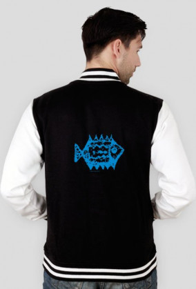 Varsity jacket z nadrukiem - blue fish