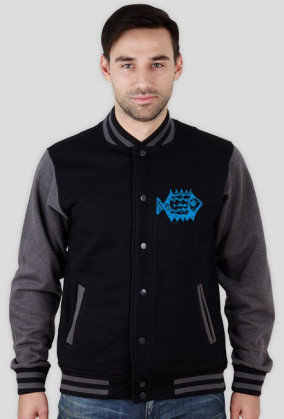 Varsity jacket z nadrukiem - blue fish