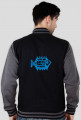 Varsity jacket z nadrukiem - blue fish