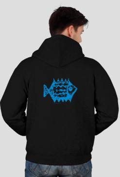 Rozpinana bluza z kapturem - blue fish