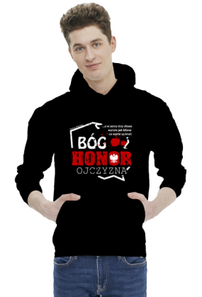 Bluza męska z kapturem "Bóg Honor Ojczyzna"