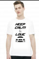 Keep Calm and Love BMW - E46 (koszulka męska) ciemna grafika
