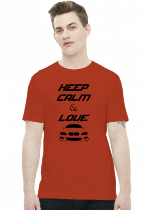 Keep Calm and Love BMW - E46 (koszulka męska) ciemna grafika