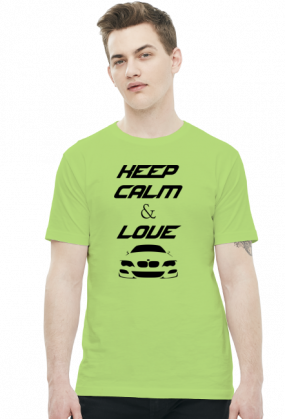 Keep Calm and Love BMW - E46 (koszulka męska) ciemna grafika