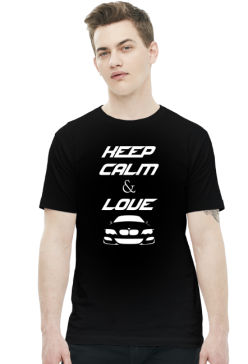 Keep Calm and Love BMW - E46 (koszulka męska) jasna grafika