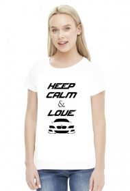 Keep Calm and Love BMW - E46 (bluzka damska) ciemna grafika