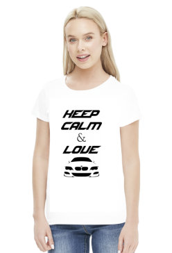 Keep Calm and Love BMW - E46 (bluzka damska) ciemna grafika