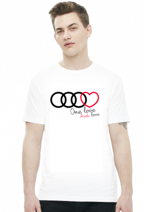 'One love Audi love' biała koszulka męska