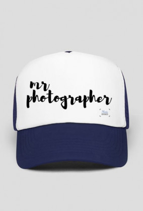 Czapka męska "Mr photographer" (CZARNA?NIEBIESKA)