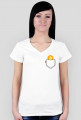 Damska koszulka z Bitcoinem w kieszeni
