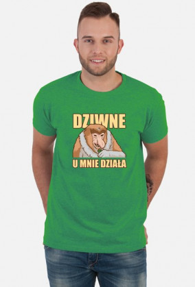Dziwne u mnie działa - Koszulka dla programisty / informatyka - Somsiad (Męska)