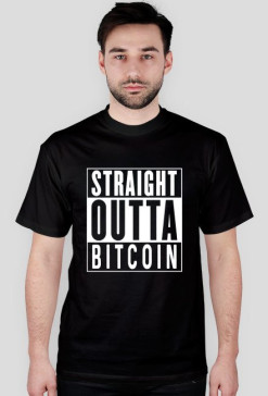 Krypto Beton – Koszulka „Straight Outta Bitcoin White”