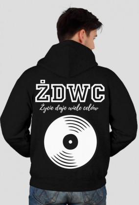 Bluza z Kapturem VINYL - 2Sides ŻDWC Collection, Black