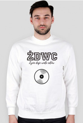 Bluza Męska VINYL - 1Side ŻDWC Collection, White