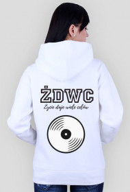 Bluza z kapturem VINYL - 2Sides, ŻDWC Collection WHITE