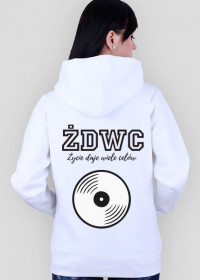 Bluza z kapturem VINYL - 2Sides, ŻDWC Collection WHITE
