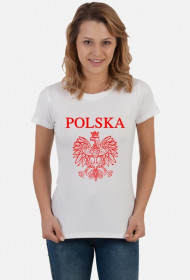 Koszulka Polska z orzełkiem damska