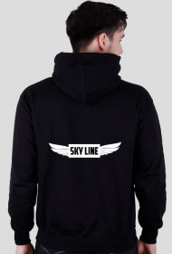 Bluza z kapturem z nadrukiem SKY LINE [Czarna]